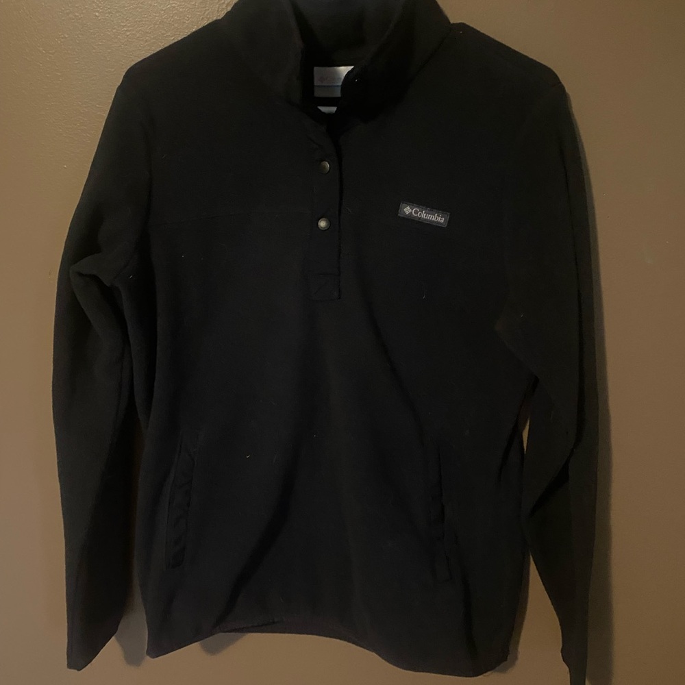 Columbia Womens Black Quarter Snap Size M
